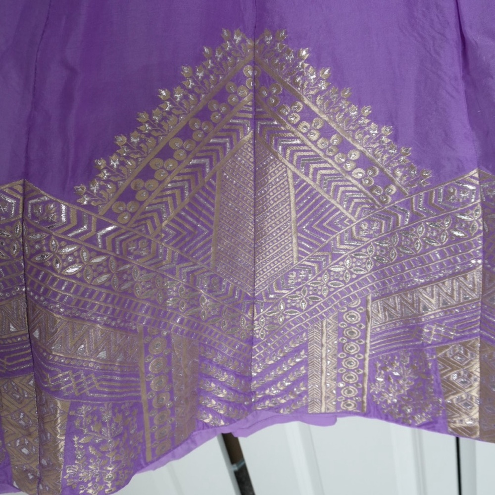 Only Purple Anarkali Kurta with Gold Embellishment - Picture 4 of 9